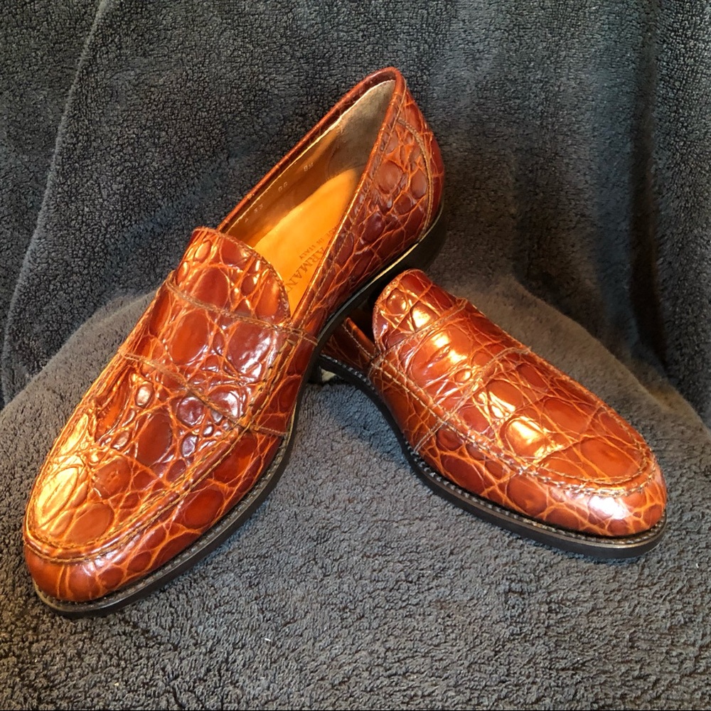 Giorgio Armani Hand-Crafted Croc Slip-On